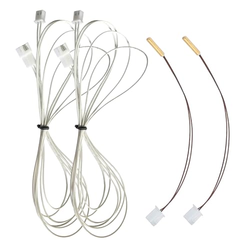 2pack 320°C Ender 3 Upgrade Thermistor 3x15MM Patrone Temperatursensor Ersatz NTC 100K 3950 w/1M Kabelverlängerung für alle Metall Ender 3 Pro/V2, CR10, V6 PT100 Vulkan Block 3D Drucker