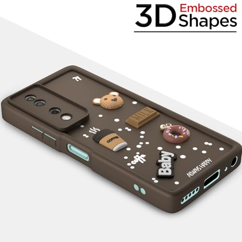 Image of Pikkme Back Cover for Honor X7B 5G | Cute Fun Cartoon 3D Bear Silicone Full Body Protection Bumper Case (Brown)