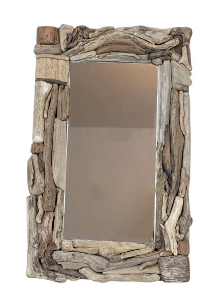 Miroir en bois flotté pour entrée style bord de mer et salon cozy