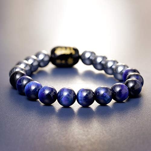 Jewboo Triple Protection Feng Shui Bracelets Terahertz/Tiger eye/Agate Amulet for Men Women Natural Stone 10mm Prosperity Healing Stretch
