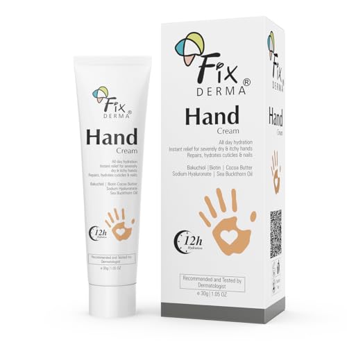 FIXDERMA Hand Cream for Women & Men | Hand Moisturizer | Hand Cream for Dry and Rough Hands | Cocoa Butter | Cream for Itchy Hand | All Skins Types - 30g