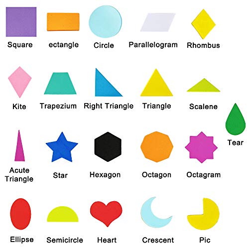 1035 Pcs 15 Colors 3 Sizes 22 Shape Bulk Foam Stickers Self-Adhesive Foam Geometry Shapes Stickers Assortment Craft Supplies for Kids Classroom Art Crafts Projects Collages Mosaics Math Activities - Image 3