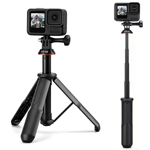 Image of K&F CONCEPT 58.5cm /23inch Portable Adjustable Stand Selfie Stick Tripod | Portable Vlog Handle Grip Action Camera Selfie Stick for GoPro Hero 13 /12 /11 /10 /9 /8 /Max, DJI Osmo Action 6 /5 /4 /3 /2 /1