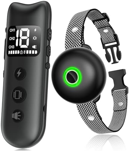 Dog Shock Collar, Dog Training Collar with Remote 2600FT, IPX7 Waterproof Rechargeable E-Collar, 3 Training Modes for Medium Large Dogs