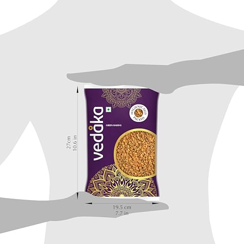 Image of Amazon Brand - Vedaka Sundekhani Raisins | 1 Kg | Rich in Iron & Vitamin B | High in Antioxidants Whole Natural Dry Grapes | Seedless Long Raisins | Whole Fruit Kishmish | No Added Sugar, Contains