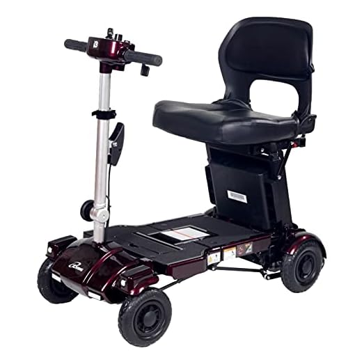iLiving i3 Foldable Electric Scooter Mobility for Seniors and Adults, Alternative to Wheelchair, Portable and Travel Friendly – Upgraded Seat, 17 Inch, 53 Pounds (Burgundy)