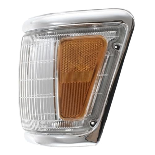 Jxngery Corner Light for Toyota for Pickup 1992-1995 W/Chrome Trim Driver Incandescent W/Bulb Clear&Amber Lens