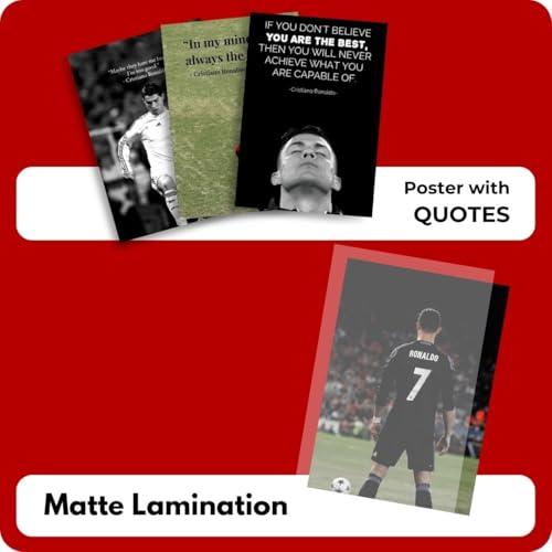 Image of auraposter Paper Ronaldo Poster (Set Of 48) | Cristiano Ronaldo Mini Posters (15 X10 Cm) | Football Posters Of Ronaldo For Wall, Bedroom, Living Room | Football For Wall | Glue Dots Included