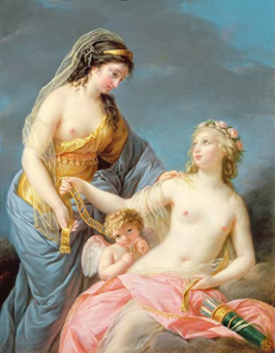 Tableau Portrait d'Emma Hart en Sybil par Vigée Lebrun | Impression d'art sur toile 60x90cm