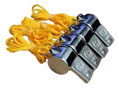 Tima Stainless Steel Whistle, 4 Pack Sports Whistles with Lanyard, Loud Crisp Sound Whistles Great for Coaches, Referees, and Officials (Pack of 4)-image-44