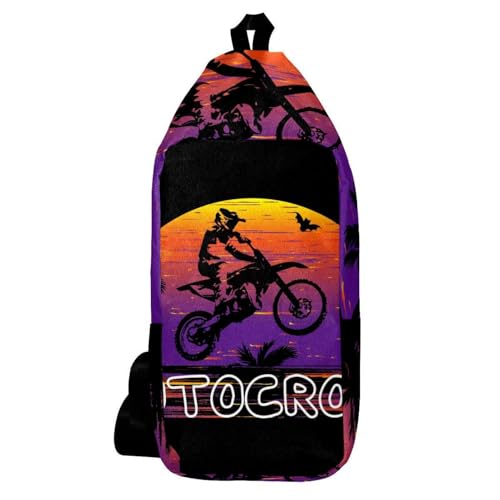Sac à dos à bandoulière motocross multicolore homme femme 16x36cm