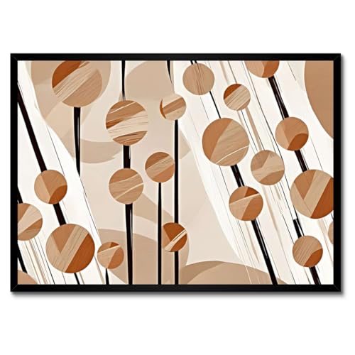 Poster beige 70x50 avec cadre blanc pour une décoration murale chic