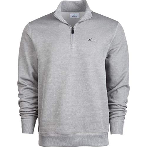 Greg Norman Mens Herringbone 1/4 Zip Up 1/4 Zip Pullover Gray S