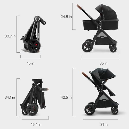 Image of Mompush Ultimate2 Full-Size Stroller with Bassinet, Newborn to Toddler