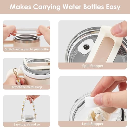 Conjunto de 7 acessórios para copo Stanley Cup 1,134 g 850,5 g, 1 alça de alça de garrafa de água, 1