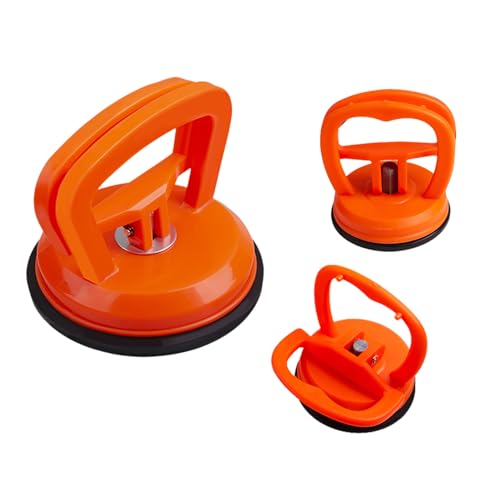 CWWYQ 3 Pack Car Dent Puller Kit, Dent Remover Tool for Car, Dents Removal Tool with Strong Suction Cups for Vehicle Surface Glass, Screen, Repair, Heavy Objects Moving and Cars Body (Orange)