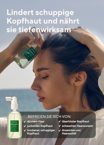 AROMATICA Rosmarinwurzel-Verstärker 100 ml – Rosmarin wasser haare Pflegendes Kopfhautspray mit ätherischen Ölen – haarwachstum beschleunigen – haarausfall frau – sulfat-, silikon- und parabenfrei