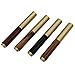 SIPLIV Handcrafted Brass Wooden Fountain Pen Short Paragraph (85mm) Pocket Mini Travel Pen with 20 Pcs Black Ink Cartridges, Brown Stripes
