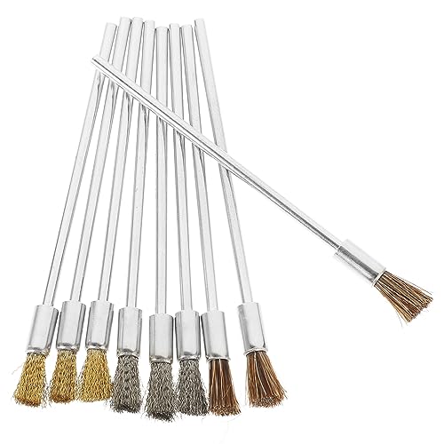 PRETYZOOM Rotary Tool Cleaning Brush 9pcs Electric Wire Brush Set for Drill Wire Wheel Polishing Stripping