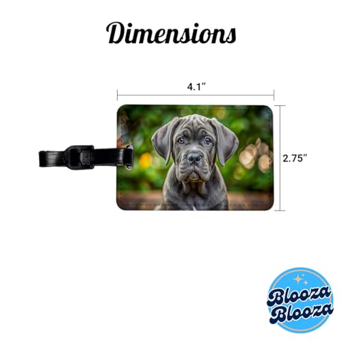 Cane Corso Dog Puppy Photo Travel Faux Leather Luggage Tag3