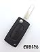 Pro-Plip Cle plip pour Peugeot 3 Boutons Coffre 807 Partner Expert ce0536 Lame sans rainure Coque telecommande