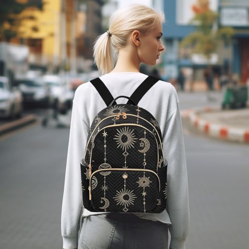 Image of ALAZA Sun Moon Stars Witch Mini Backpack Purse for Women Travel Bag Fashion Daypack Back Pack Shoulder Bag