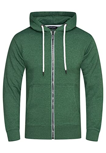 behype. Herren Basic Sweatjacke Sweatshirt weicher Hoodie mit Kapuze...