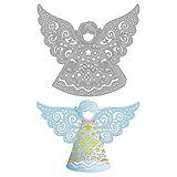 MAYJOYDIY 3D Engel Metall Stanzformen Weihnachtsengel Stanzschablonen Flügel Elfenfee Prägeschablone Stanzformen Für DIY Scrapbooking Alben Dekorative Prägung Papierkartenherstellung