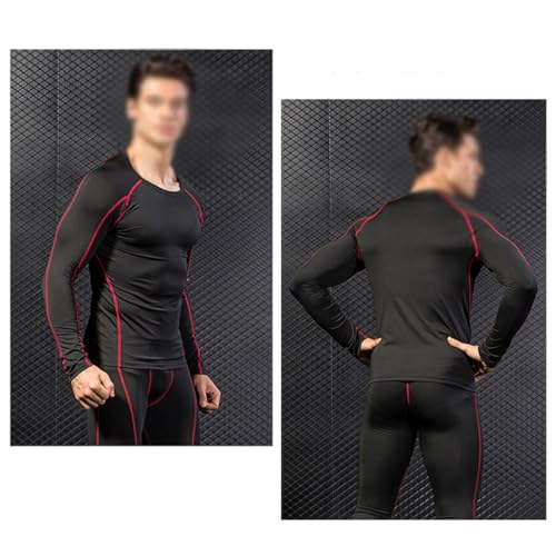 compression shirt Moletom justo masculino de manga comprida, treino justo, moletom, top fitness (Col