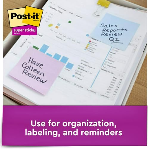 Image of Post-it Recycled Super Sticky Notes, 3 x 3-Inches, Assorted Natures Hues Colors, 24-Pads /Pack