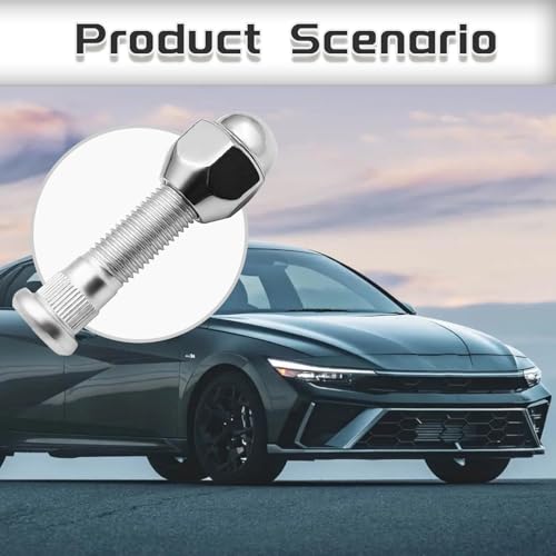 Image of 4PCS M12x1.5 Lug Nuts Chrome Nut Bolt - 21mm Hex 28 mm Height Chrome OEM Lug Nut 52950-14140 52950-M1000 Replacement for 1998-2021 Hyunda1 GT Tucson Sonata Sorento Elantra Genesis Santa Fe