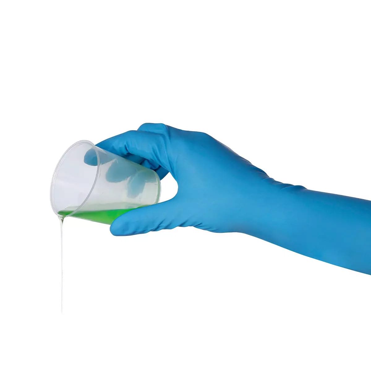 HighRisk Pro - Manopla de nitrilo Guantes (talla M, EN 374, EN 388 PSA III), color azul AMPRI