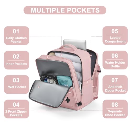 Image of Large Travel Backpack for Women Airline Approved Carry on Backpack for Airplanes Mochila De Viaje Personal Item Travel Bag Spirit Airlines Personal Item Bag 18x14x8 Backpack for Traveling on Airplane