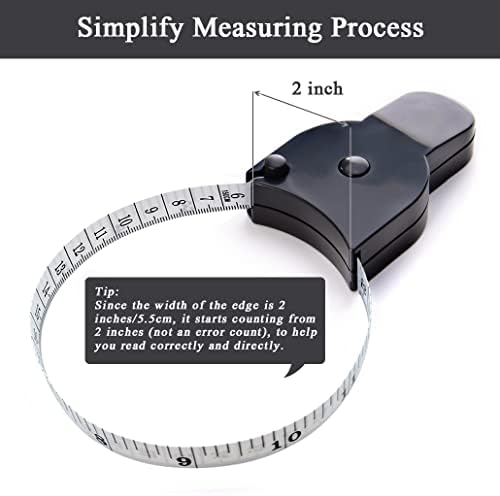 Body Measuring Tape, Tape Measure for Body Measuring, Retractable Body Measurement Soft Cloth Fabric Tape Kit for Weight Loss, Lock Pin and Push Button, 60 inch/150cm