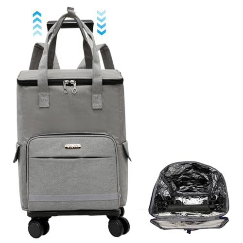 HoveeLuty Nevera portátil con Ruedas y asa, 35, 5 x 20, 3 x 45, 7 cm, Tela Oxford, 3 en 1, con Interior Aislado, Ideal para Camping, Picnic, Senderismo, Playa, Viajes.