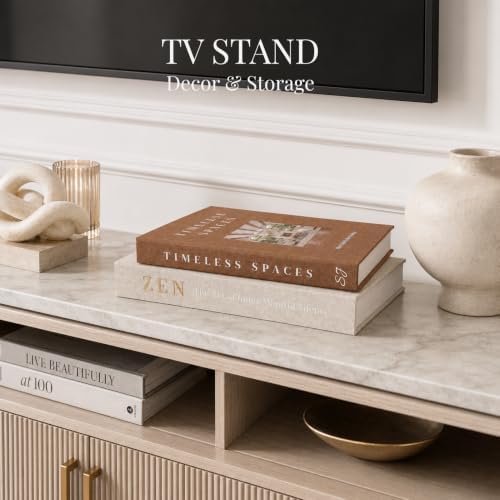 Aesthetic Linen Decorative Books for Home Decor, Set of 2 Fake Books - 4