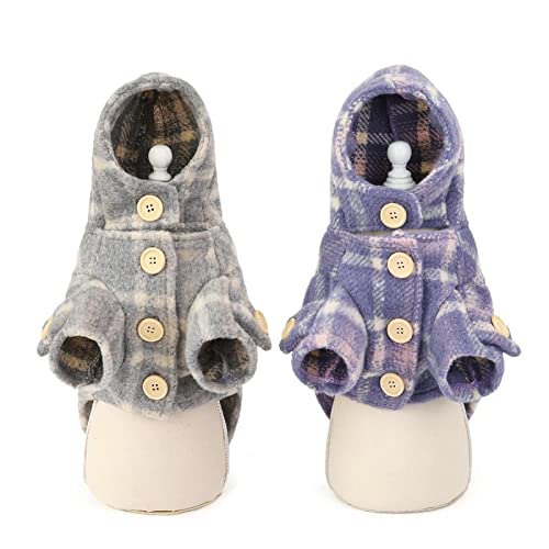 Tartan windbreaker small dog en coton isolant kaki A20