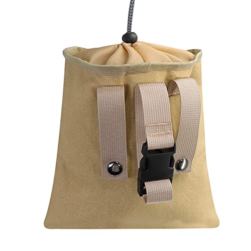 Sac de recherche de nourriture Toile cirée Pliable Camping en plein air Poche de recherche de nourriture Stockage de champignons Eau Ceinture en cuir Tinders Jour Chambre Adulte (Khaki, One Size)