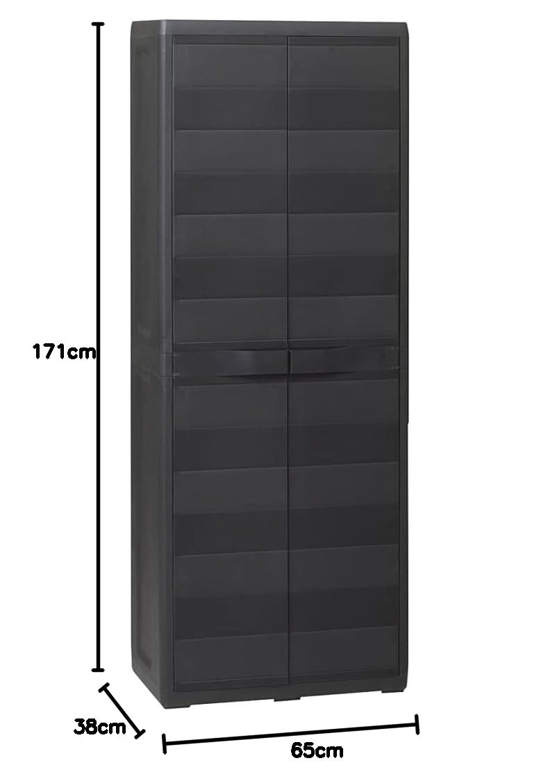 Amazon.co.jp: vidaXL ガーデン ストレージキャビネット 3段棚 黒色