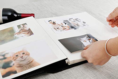 Lanpn Photo Album Self Adhesive, Sticky Picture Albums with Magnetic Pages Holds 3x5, 4x6, 5x7, 6x8, 8x10 Photos for Wedding/Anniversary/Birthday (30 Sheets / 60 Pages, Pink)