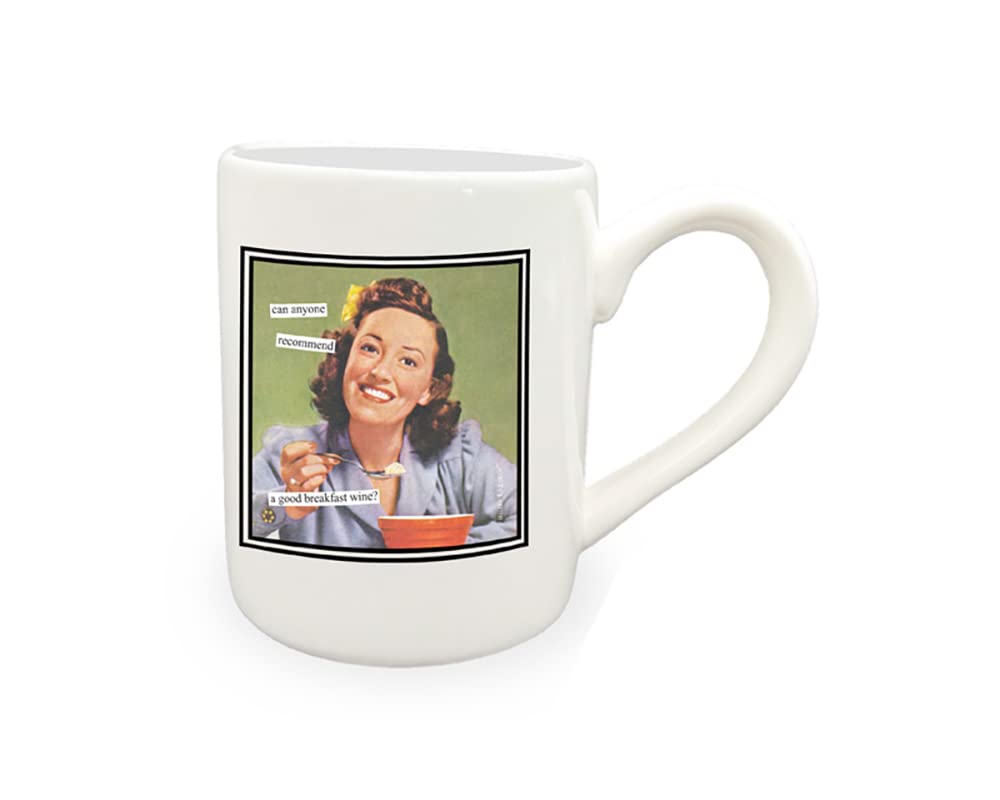 Anne Taintor Vintage Style Ceramic Coffee/Tea Mug, 12-Ounces, Breakfast Wine