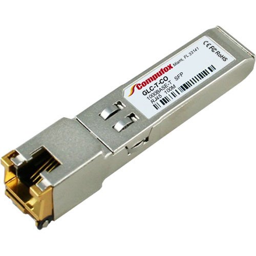 Compufox 1000BASE-T SFP Optical Transceiver Module (Copper, 100m, RJ-45) compatible with GLC-T