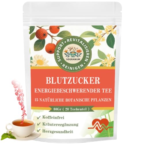 Detox Tee Blutzucker | Blutreinigender Tee, blutdruckregulierung, herz kreislauf funktionsförderung & immunsystems | 20 Teebeutel