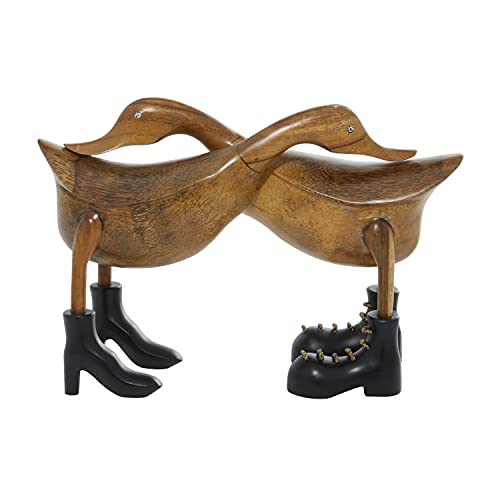 Deco 79 Bamboo Duck Handmade Sculpture, 16" X 6" X 11", Brown #TOP7