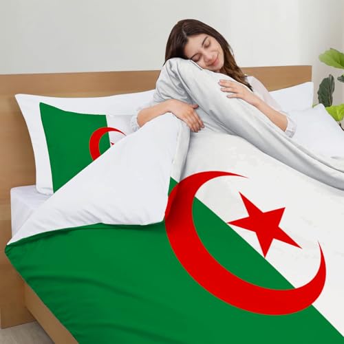 Housse de couette drapeau algérien avec fermeture éclair : fini la couette qui glisse - 7