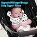 KAKIBLIN Baby Neck Pillow, Upgraded Baby Support Pillow, Head Pillows for Carseat, Newborn Neck Support for Car Seat,Pushchair,Travel (White Star)