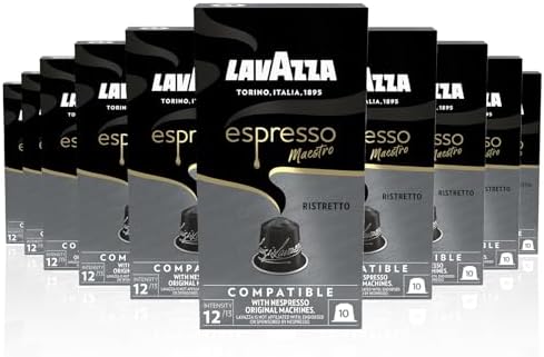 Lavazza Espresso Maestro Ristretto 10 x 10 Aluminiumkapseln kompatibel mit Nespresso* Originalmaschinen, Arabica und Robusta