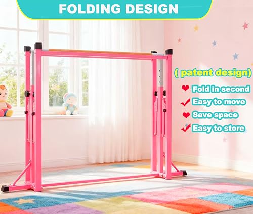 image for MARFULA Foldable Gymnastics Bar with Mat 8 Ft Length with 4 Ft Width K