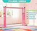 MARFULA 8 Ft Foldable Gymnastic Bar for Kids Age 3-25 of 1-13 Levels, 4 Ft Width 5 Ft Adjustbale Height Kip Bar, 400 lbs Weight Limit, Gymnastic Training Bar Equipment for Teenager Home and Club Use