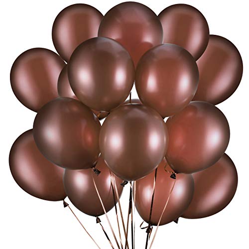 100 Pieces Latex Party Balloons Latex Balloons for Weddings, Birthday Party, Bridal Shower, Party Decoration (Dark Brown, 10 Inch)